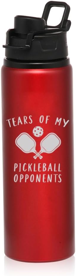 25 oz Water Bottle Sports Travel Mug Gift Tears Of My Pickleball Opponents Funny (Charcoal)