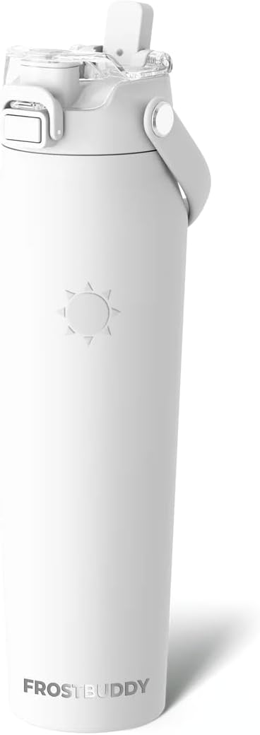 Frost Buddy 24oz Insulated Water Bottle with Straw & Chug Lid | Leak-Proof Stainless Steel | 24-Hours Cold | Sweat-Proof, Cup Holder Friendly | Ideal for Gym, Travel, Sports & Everyday Hydration - Colors A