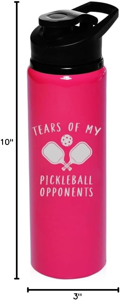 25 oz Water Bottle Sports Travel Mug Gift Tears Of My Pickleball Opponents Funny (Charcoal)