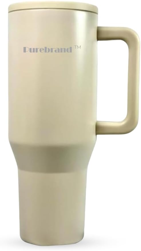 40 oz Tumbler. 100% Leak-Proof Splash-Proof Spill-Proof Lid with Handle and Flip Straw. Double Wall Vacuum Insulated Stainless Steel for Hydration at Home Office Car Gym and Playgrounds (Pink Sand)