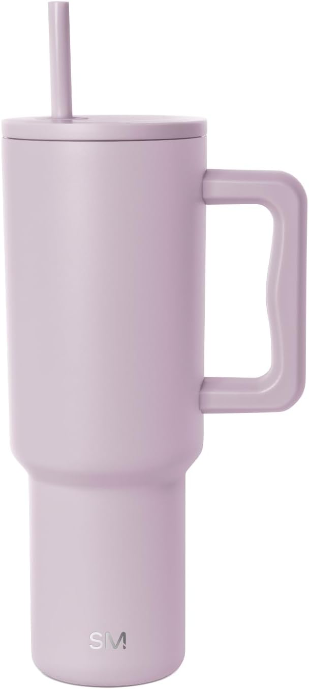 Simple Modern 40 oz Trek Tumbler with Handle and Straw Lid | Cup Holder Friendly Insulated Stainless Steel Travel Mug | Sea Glass Sage - Colors A