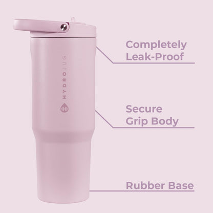 HydroJug Sport - Stainless Steel Tumbler with Straw, Vacuum Insulated, 40oz Leakproof Water Bottle, Ergonomic Design, Reusable, Dishwasher Safe, Rubber Base, Durable for Gym or Outdoors, Sage