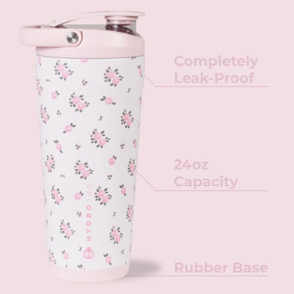 HydroJug 24 oz New Stainless Steel Shaker – Insulated, Leakproof, BPA-Free with Silent Mixing Grate – No Clumps, No Noise – Premium Shaker for Fitness, Sports & Everyday Use, Black