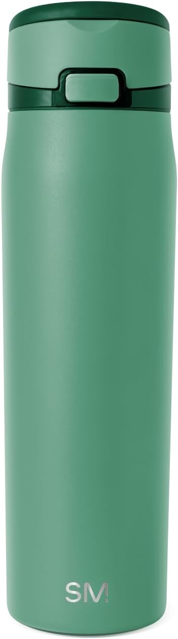 Simple Modern Mesa Loop Water Bottle with Covered Straw and Handle | 24oz Cup Holder Friendly Insulated Stainless Steel Bottles for Travel, Sports and School | Iris Sage - Colors A