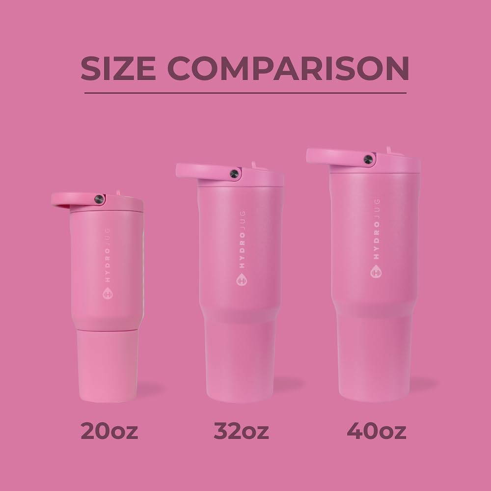 HydroJug Sport - Stainless Steel Tumbler with Straw, Vacuum Insulated, 40oz Leakproof Water Bottle, Ergonomic Design, Reusable, Dishwasher Safe, Rubber Base, Durable for Gym or Outdoors, Sage