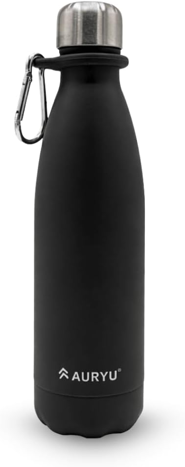 Best in Class Triple-Walled Insulated Stainless Steel Water Bottle, Keeps your Drinks Cold for up to 24 Hours and Hot for up to 12 Hours, Leak Proof, Make a Difference in the World, Black, 17oz