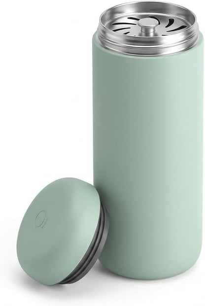 Fellow 16 oz Carter Move Travel Mug - Vacuum-Insulated Stainless Steel Travel Coffee Mug - Coffee Tumbler with Ceramic Interior and Splash Guard - Matte Black
