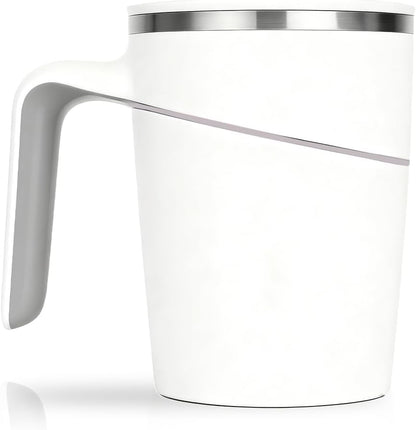 Anti-Impact No-Tip Desk Mug, 470ml / 15.9oz Stainless Steel Vacuum Insulated Mug with Handle, Smart Suction Base, Non-Slip & Knock Proof, Helps Prevent Desk Spills for Coffee, Tea, Kids & Pets (Black)