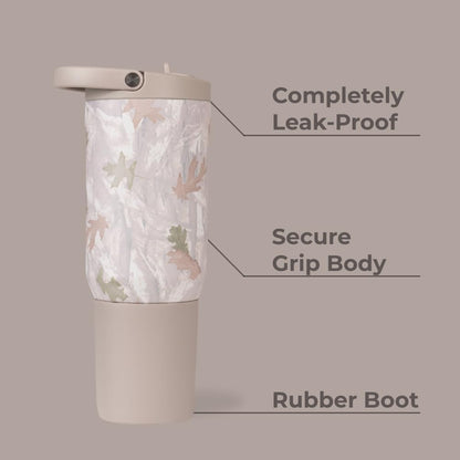 HydroJug Sport - Stainless Steel Tumbler with Straw, Vacuum Insulated, 40oz Leakproof Water Bottle, Ergonomic Design, Reusable, Dishwasher Safe, Rubber Base, Durable for Gym or Outdoors, Sage