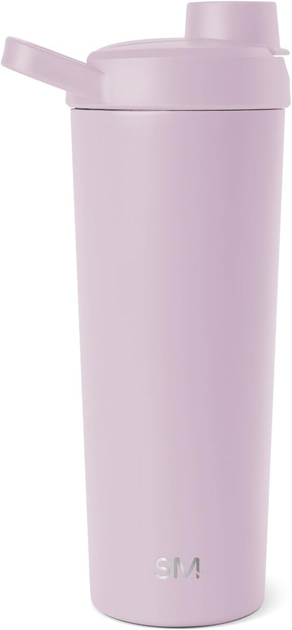 Simple Modern Stainless Steel Shaker Bottle with Ball 24oz | Metal Insulated Cup for Protein Mixes, Shakes and Pre Workout | Rally Collection | Almond Birch