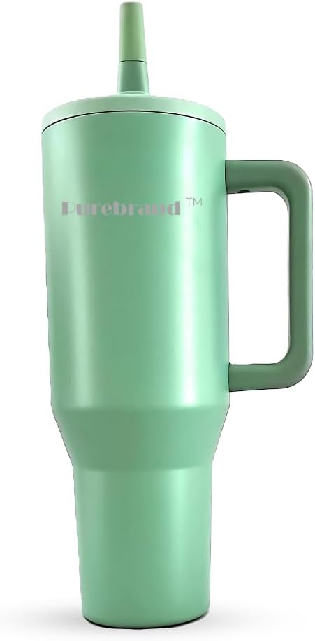 40 oz Tumbler. 100% Leak-Proof Splash-Proof Spill-Proof Lid with Handle and Flip Straw. Double Wall Vacuum Insulated Stainless Steel for Hydration at Home Office Car Gym and Playgrounds (Pink Sand)