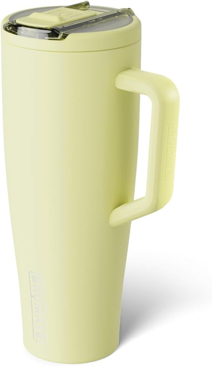 BrüMate Era Flip 30oz Tumbler with 100% Leakproof Covered Straw Lid | Hygienic Covered Straw | Insulated Stainless Steel Water Bottle with Handle | Cup Holder Friendly | BPA-Free (Sage)