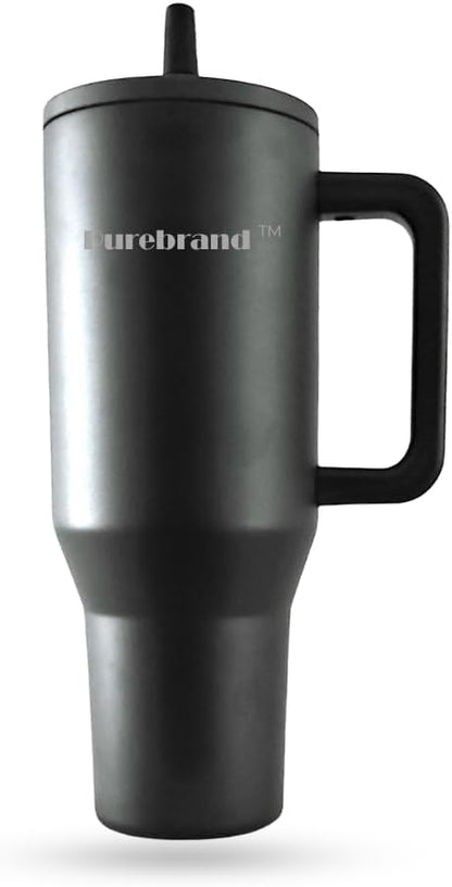 40 oz Tumbler. 100% Leak-Proof Splash-Proof Spill-Proof Lid with Handle and Flip Straw. Double Wall Vacuum Insulated Stainless Steel for Hydration at Home Office Car Gym and Playgrounds (Pink Sand)