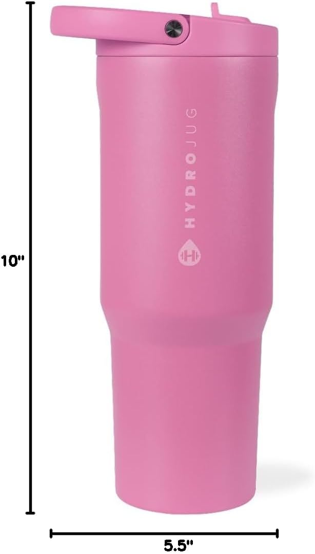 HydroJug Sport - Stainless Steel Tumbler with Straw, Vacuum Insulated, 40oz Leakproof Water Bottle, Ergonomic Design, Reusable, Dishwasher Safe, Rubber Base, Durable for Gym or Outdoors, Sage