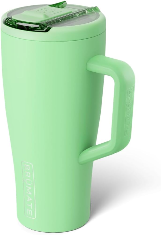 BrüMate Era Flip 30oz Tumbler with 100% Leakproof Covered Straw Lid | Hygienic Covered Straw | Insulated Stainless Steel Water Bottle with Handle | Cup Holder Friendly | BPA-Free (Sage)
