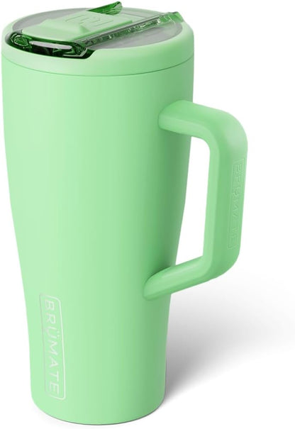 BrüMate Era Flip 30oz Tumbler with 100% Leakproof Covered Straw Lid | Hygienic Covered Straw | Insulated Stainless Steel Water Bottle with Handle | Cup Holder Friendly | BPA-Free (Sage)