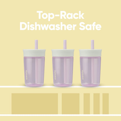 Owala Kids BPA-Free Plastic Tumbler with Spill Resistant Flexible Straw, Easy to Clean, Kids Water Bottle, Great for Travel, Dishwasher Safe, 15 Oz, Skate Park