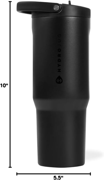 HydroJug Sport - Stainless Steel Tumbler with Straw, Vacuum Insulated, 40oz Leakproof Water Bottle, Ergonomic Design, Reusable, Dishwasher Safe, Rubber Base, Durable for Gym or Outdoors, Sage