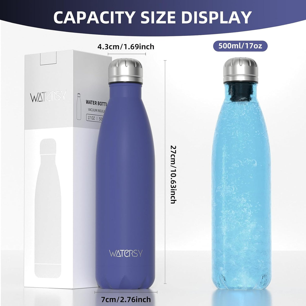 Stainless Steel water bottle,17oz Insulated Water Bottles