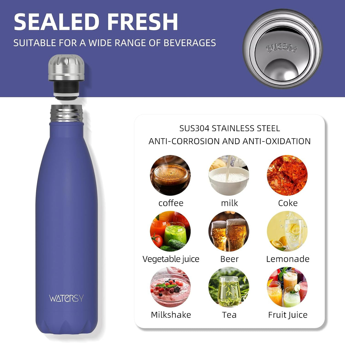 Stainless Steel water bottle,17oz Insulated Water Bottles