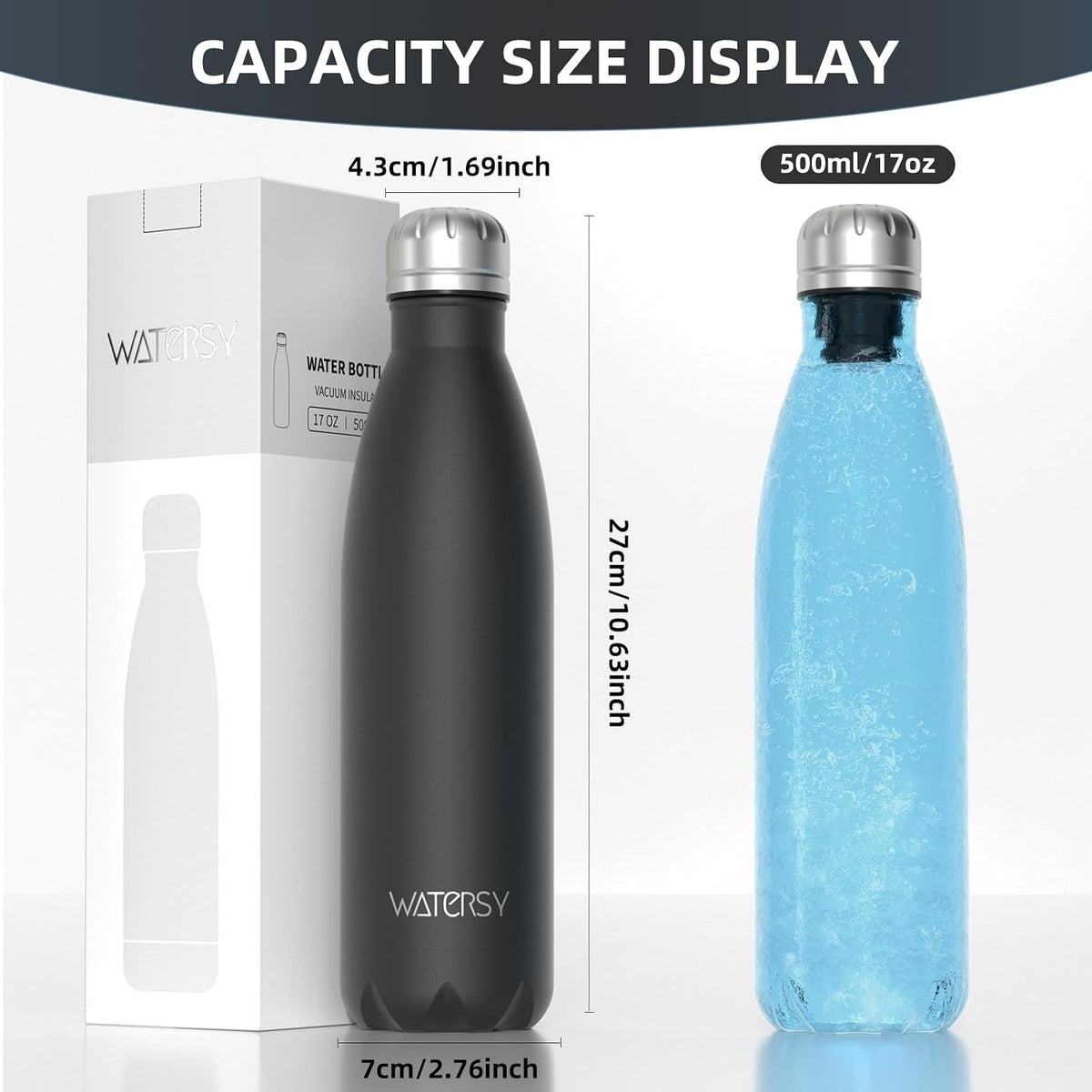 Stainless Steel water bottle,17oz Insulated Water Bottles