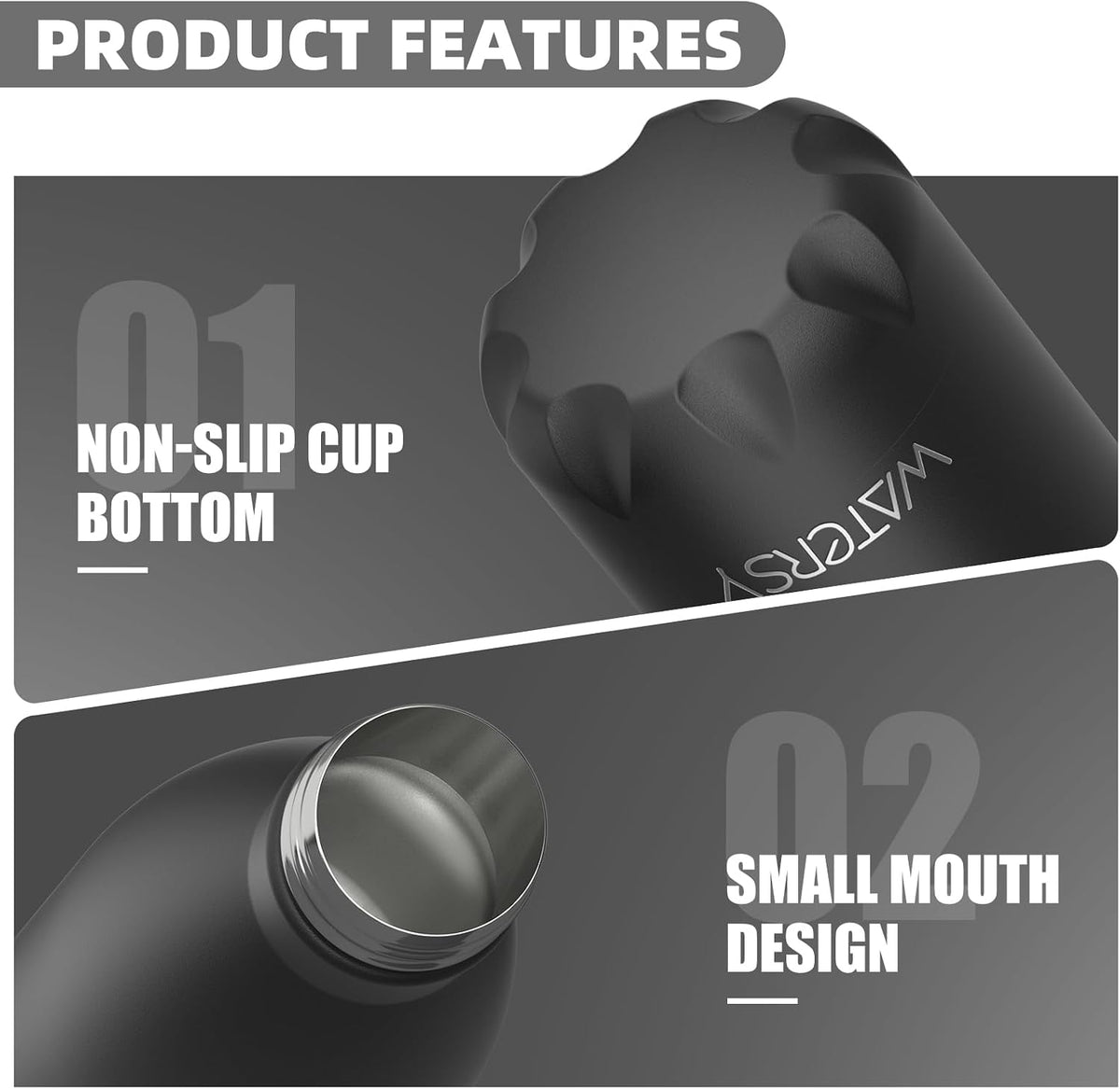 Stainless Steel water bottle,17oz Insulated Water Bottles