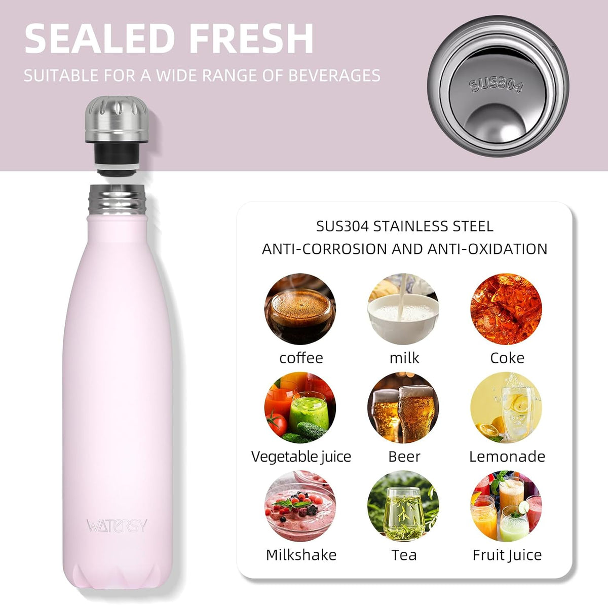Stainless Steel water bottle,17oz Insulated Water Bottles