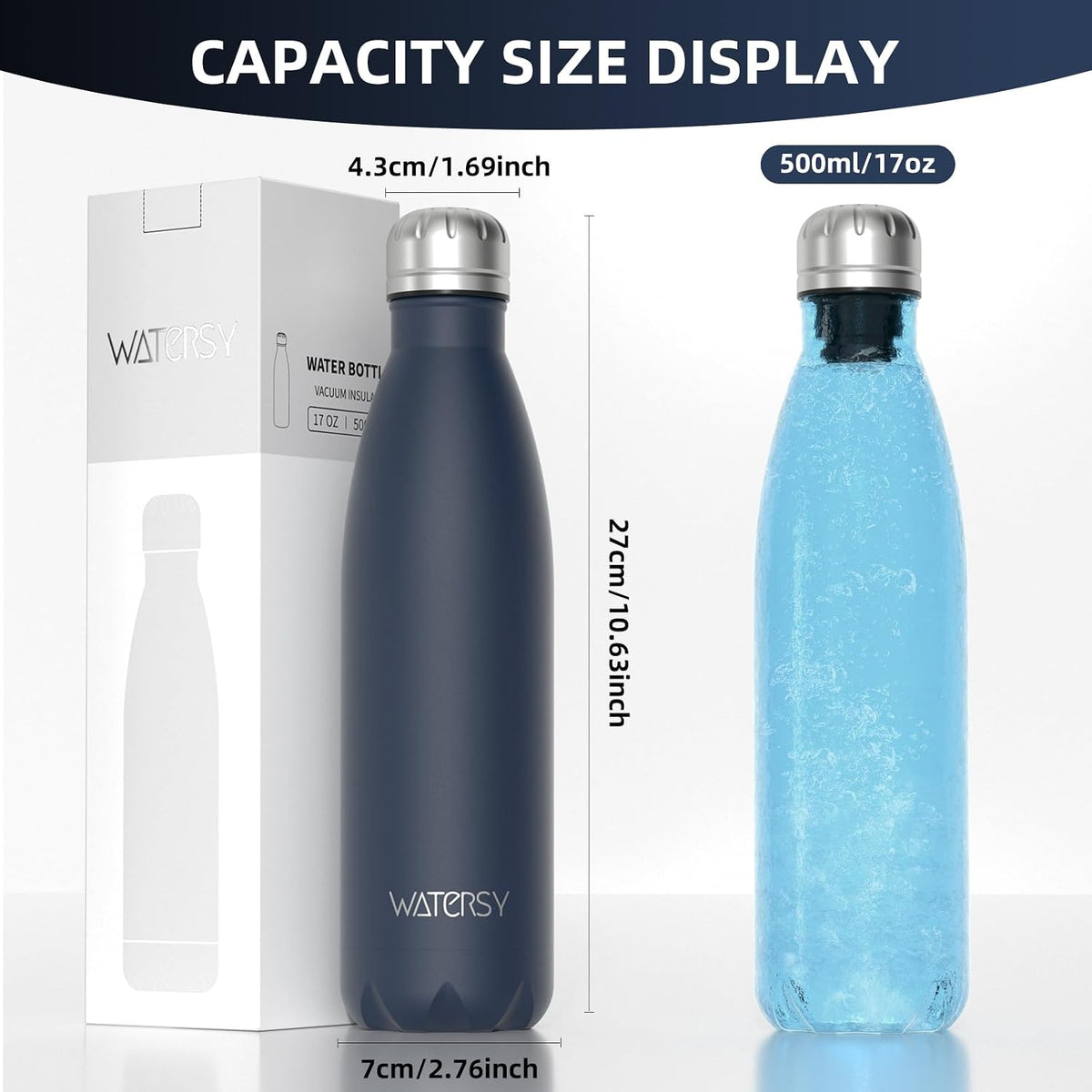 Stainless Steel water bottle,17oz Insulated Water Bottles