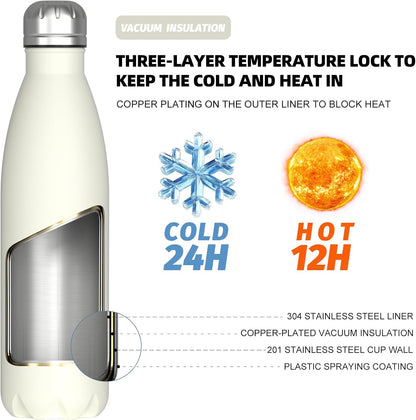 Stainless Steel water bottle,17oz Insulated Water Bottles