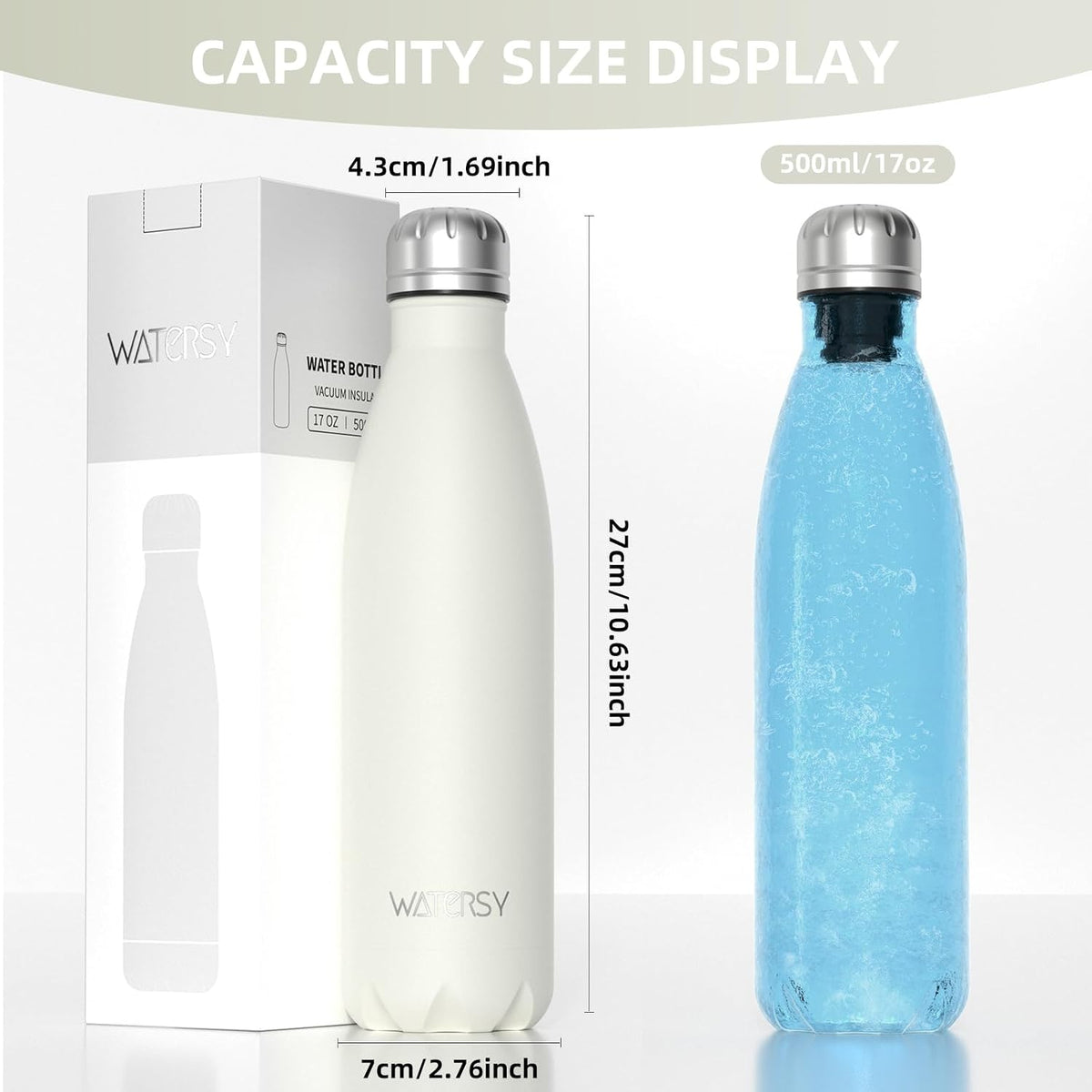 Stainless Steel water bottle,17oz Insulated Water Bottles