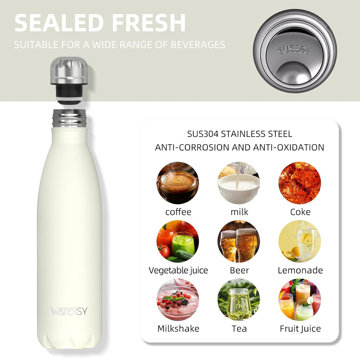 Stainless Steel water bottle,17oz Insulated Water Bottles