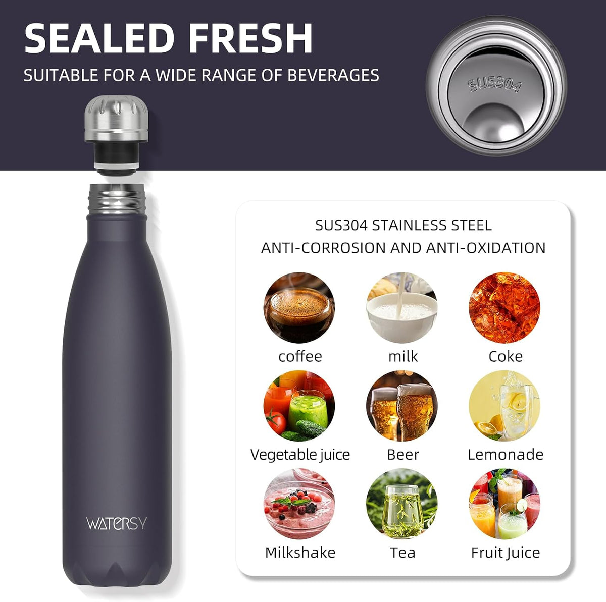 Stainless Steel water bottle,17oz Insulated Water Bottles