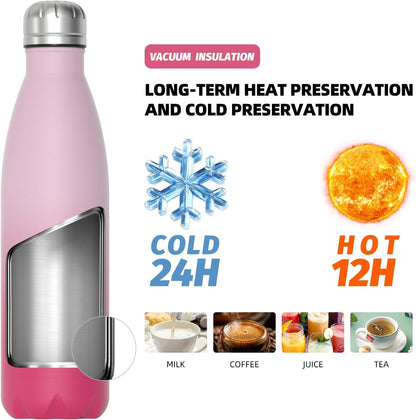 Stainless Steel water bottle,17oz Insulated Water Bottles