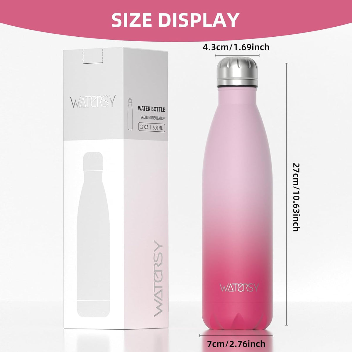 Stainless Steel water bottle,17oz Insulated Water Bottles
