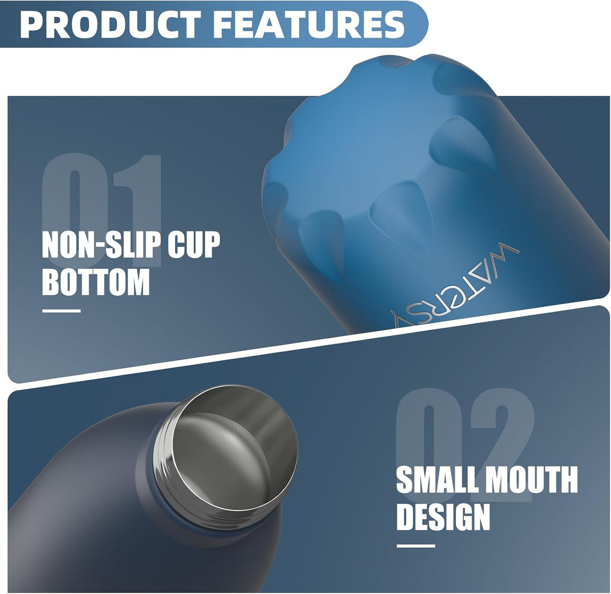 Stainless Steel water bottle,17oz Insulated Water Bottles