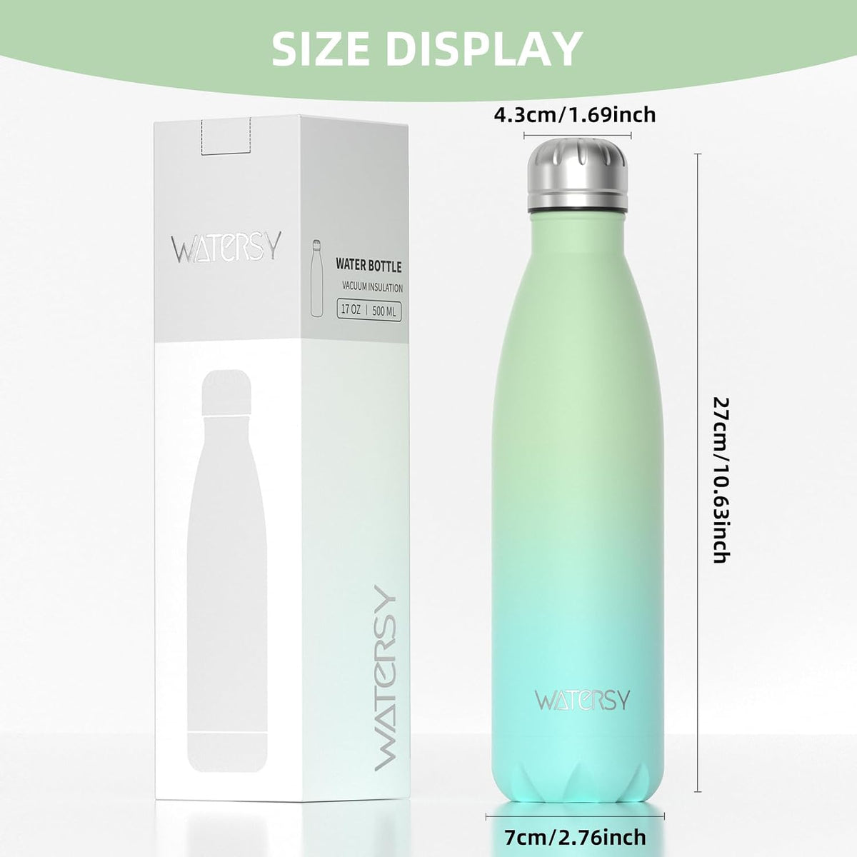 Stainless Steel water bottle,17oz Insulated Water Bottles