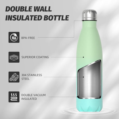 Stainless Steel water bottle,17oz Insulated Water Bottles
