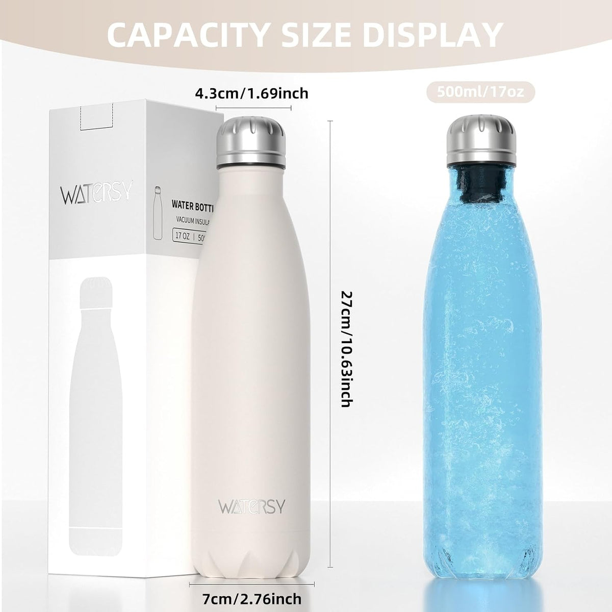 Stainless Steel water bottle,17oz Insulated Water Bottles