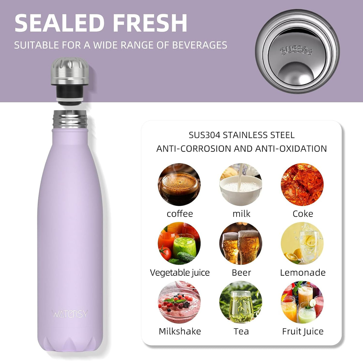 Stainless Steel water bottle,17oz Insulated Water Bottles