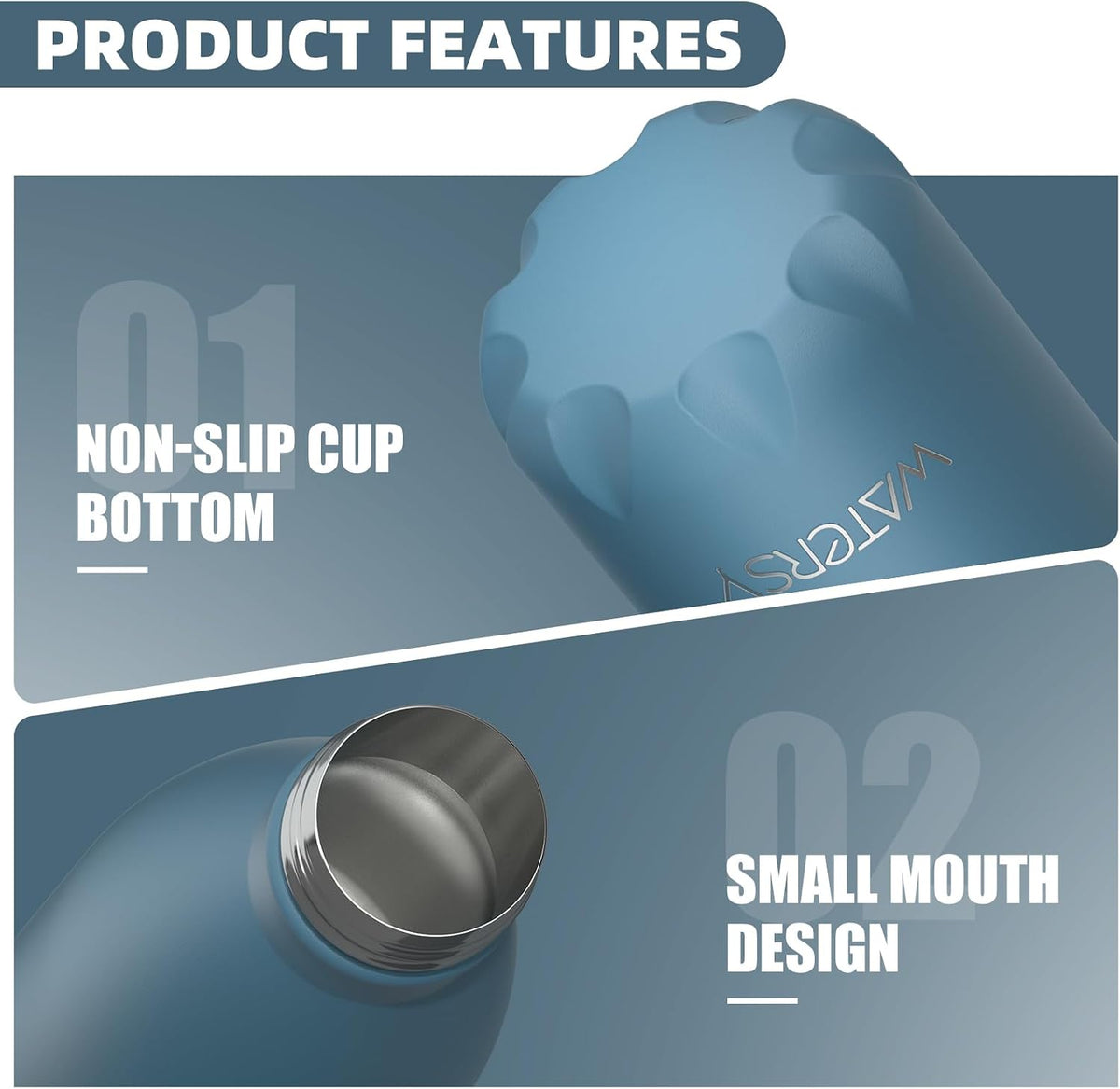 Stainless Steel water bottle,17oz Insulated Water Bottles