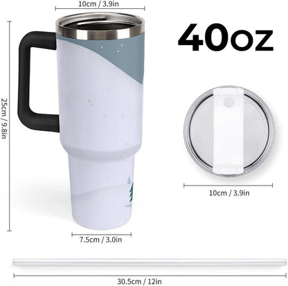 Space Constellation 304 Stainless Steel Double Wall Insulated Tumbler with Leakproof Slide Lid and Straw Large Capacity Travel Mug Black-Space Constellation