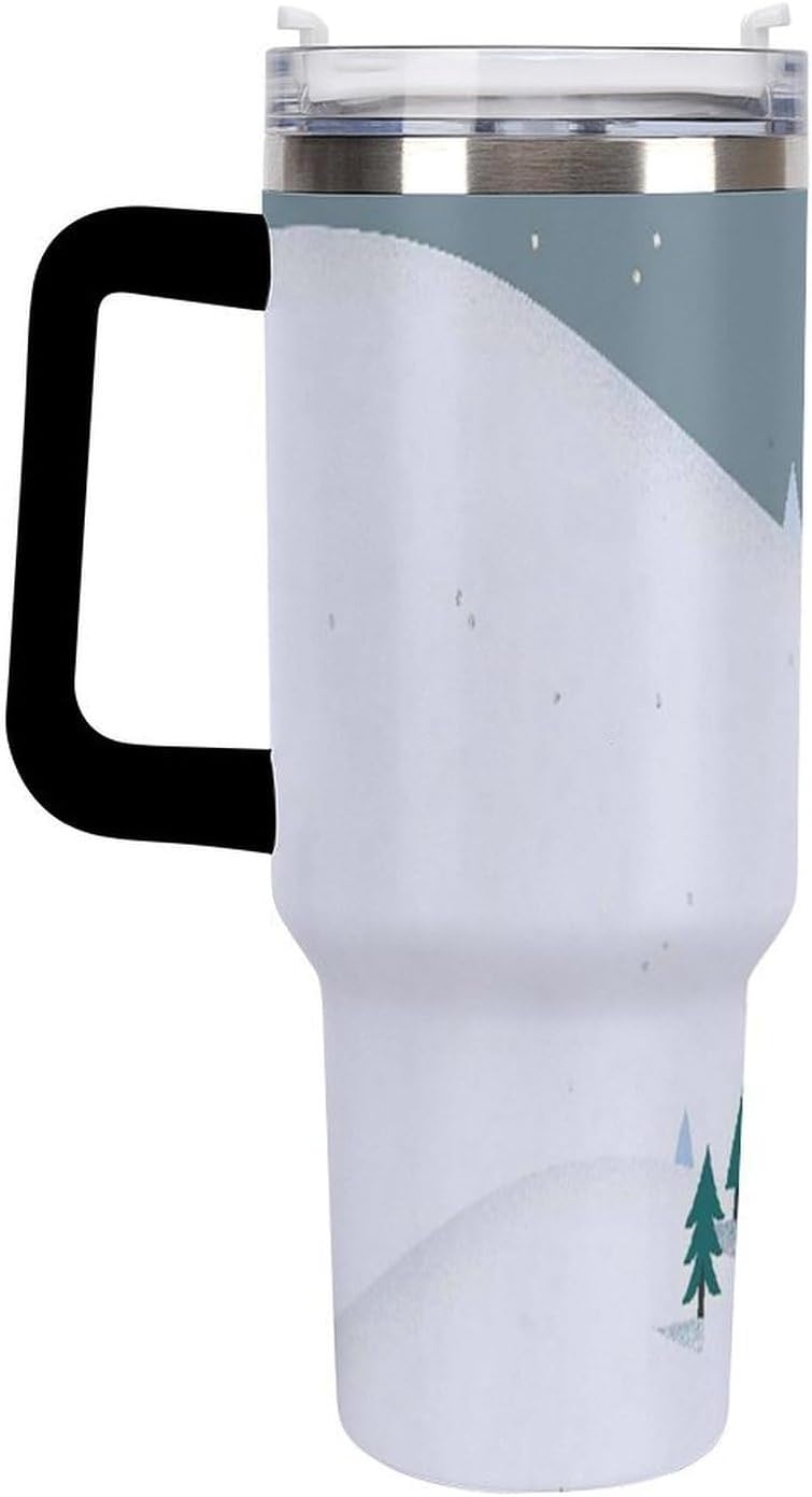 Space Constellation 304 Stainless Steel Double Wall Insulated Tumbler with Leakproof Slide Lid and Straw Large Capacity Travel Mug Black-Space Constellation