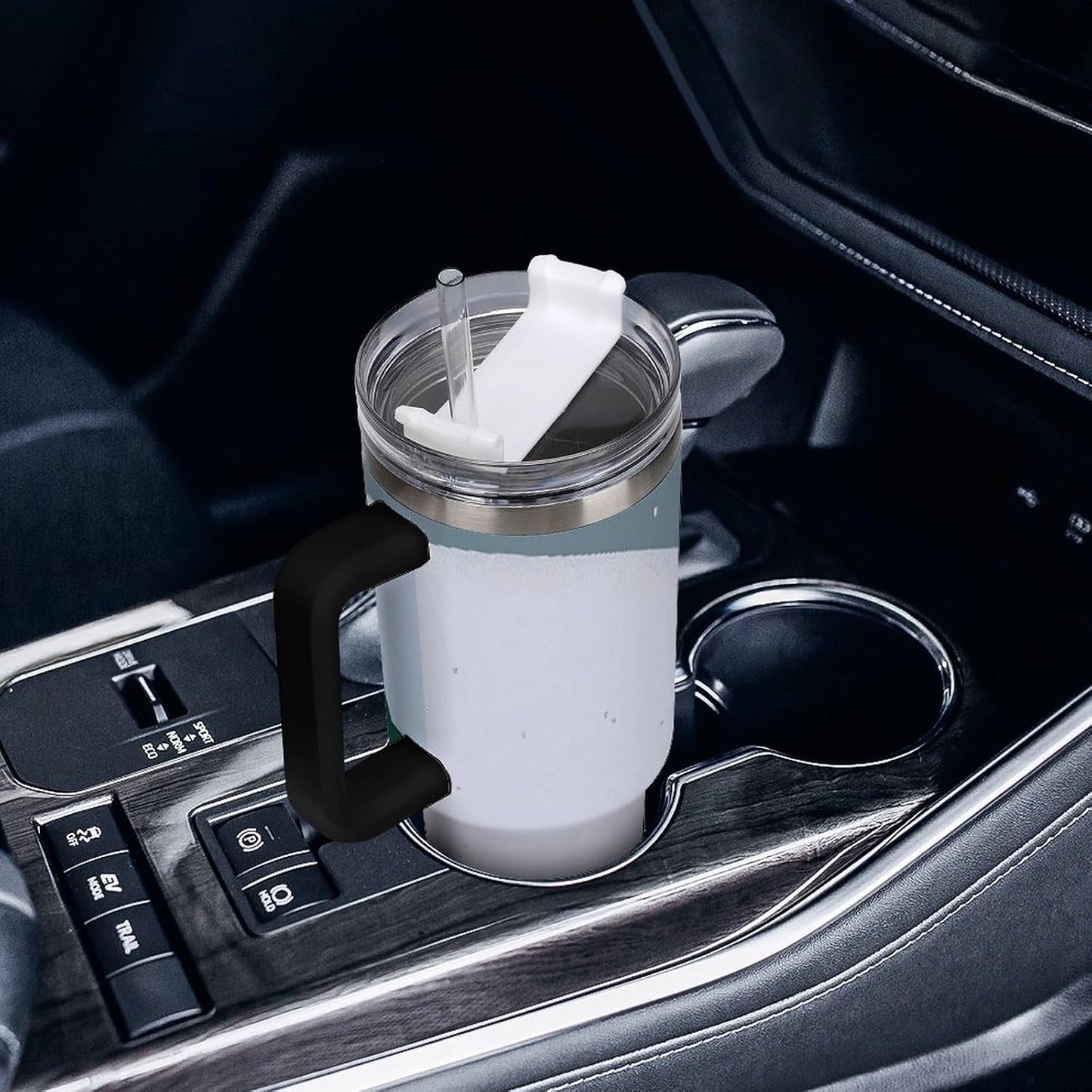 Space Constellation 304 Stainless Steel Double Wall Insulated Tumbler with Leakproof Slide Lid and Straw Large Capacity Travel Mug Black-Space Constellation