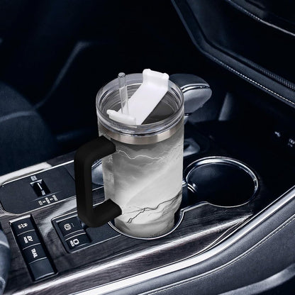 Space Constellation 304 Stainless Steel Double Wall Insulated Tumbler with Leakproof Slide Lid and Straw Large Capacity Travel Mug Black-Space Constellation