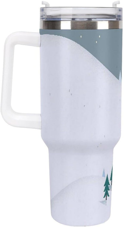 Space Constellation 304 Stainless Steel Double Wall Insulated Tumbler with Leakproof Slide Lid and Straw Large Capacity Travel Mug Black-Space Constellation