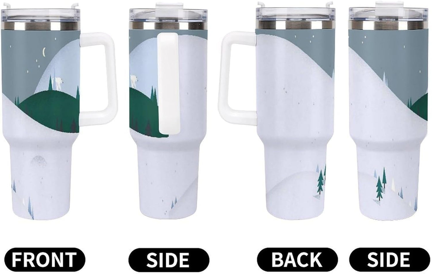 Space Constellation 304 Stainless Steel Double Wall Insulated Tumbler with Leakproof Slide Lid and Straw Large Capacity Travel Mug Black-Space Constellation
