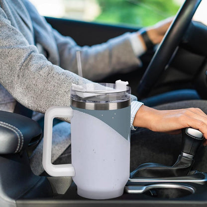 Space Constellation 304 Stainless Steel Double Wall Insulated Tumbler with Leakproof Slide Lid and Straw Large Capacity Travel Mug Black-Space Constellation
