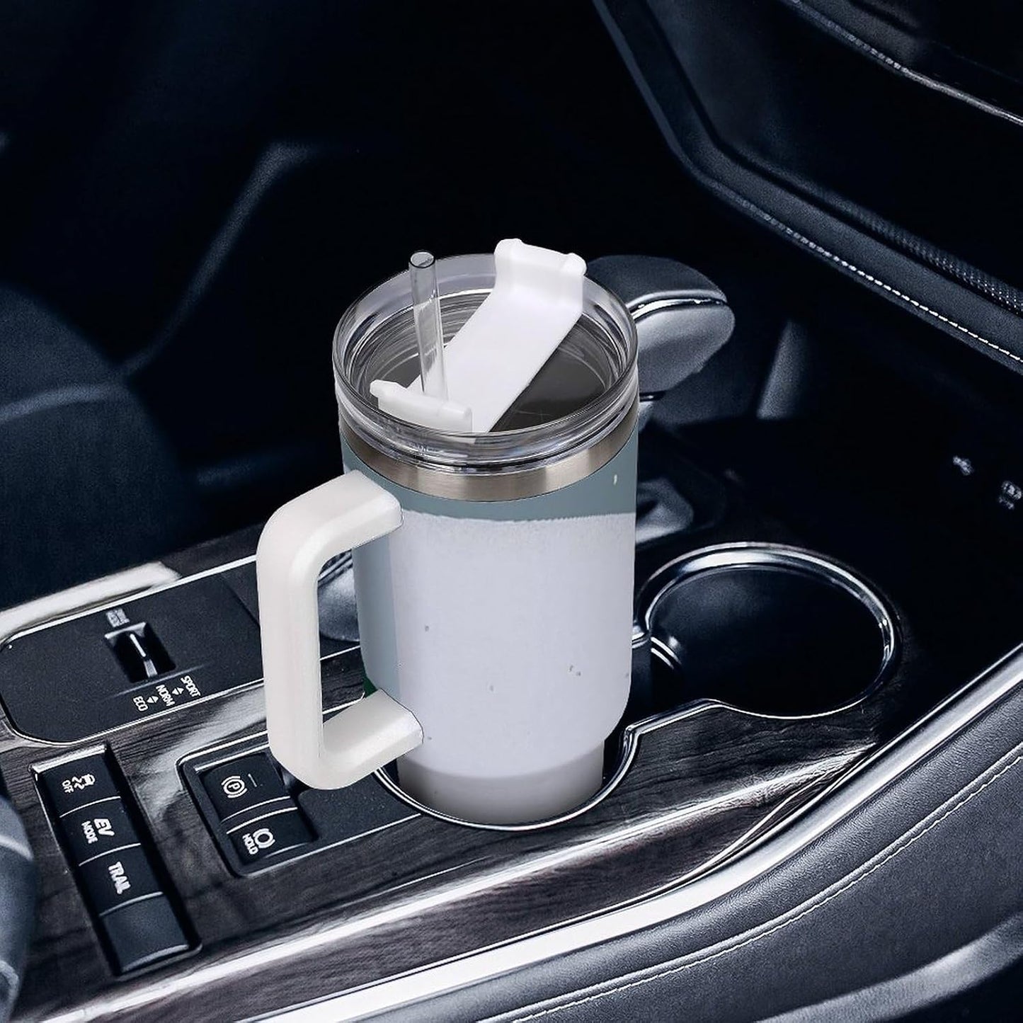 Space Constellation 304 Stainless Steel Double Wall Insulated Tumbler with Leakproof Slide Lid and Straw Large Capacity Travel Mug Black-Space Constellation