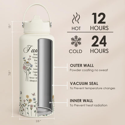 Pickleball Gift for Women, Water Bottle Stainless Steel 32oz with Lid & Straw, Sport Insulated Bottles Gifts for Girls Friends Teens Birthday Christmas - Colors A
