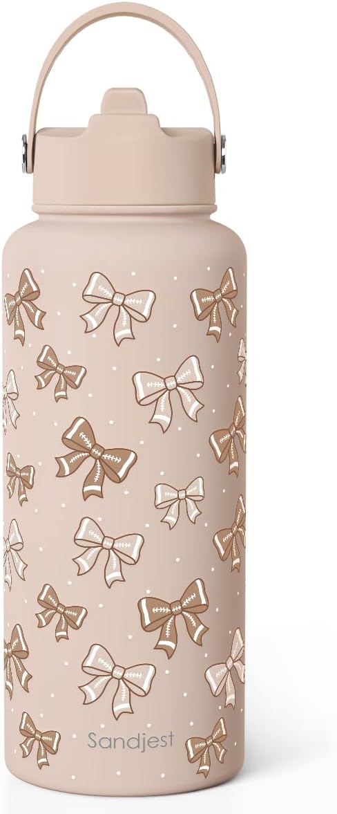 Pickleball Gift for Women, Water Bottle Stainless Steel 32oz with Lid & Straw, Sport Insulated Bottles Gifts for Girls Friends Teens Birthday Christmas - Colors A